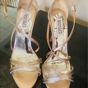 Designer Rose Gold/silver trip high heels!